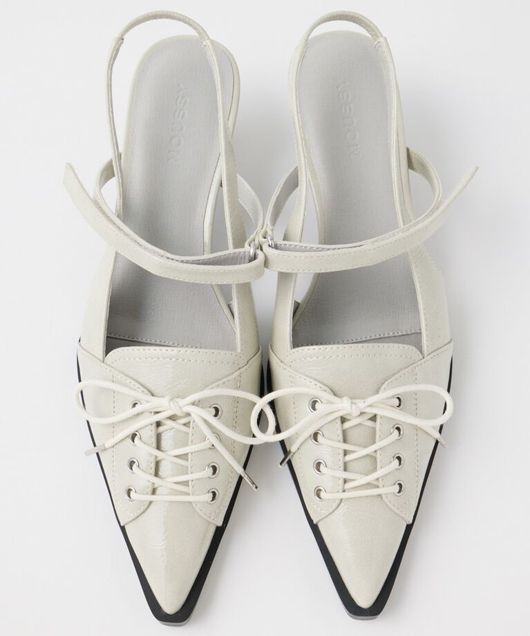 MOUSSY「LACE UP SLING BACK ミュール」|サンダル|L/GRY1