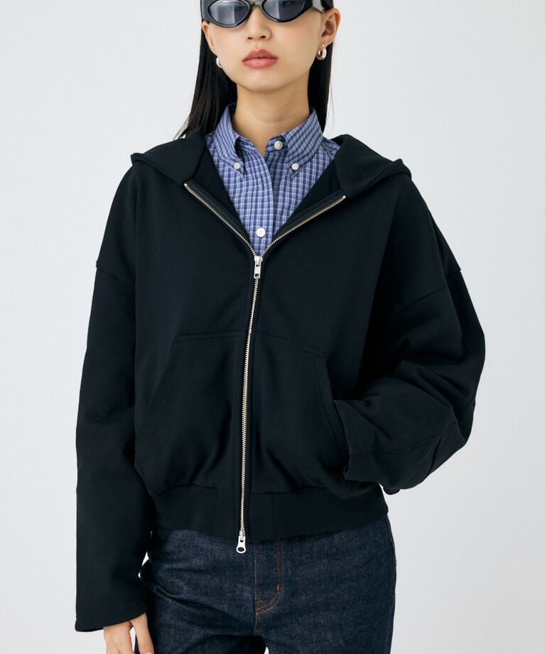 MOUSSY「ZIP UP フーディ」|パーカー|BLK