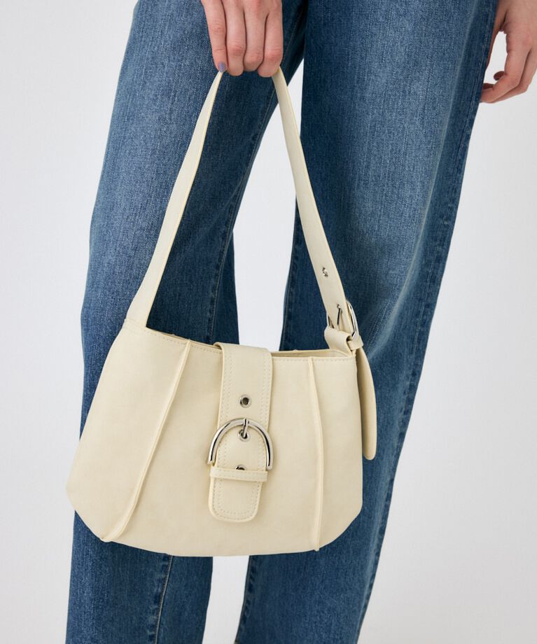 MOUSSY「AGING BUCKLE FLAP HOBO バッグ」|その他|ECRU