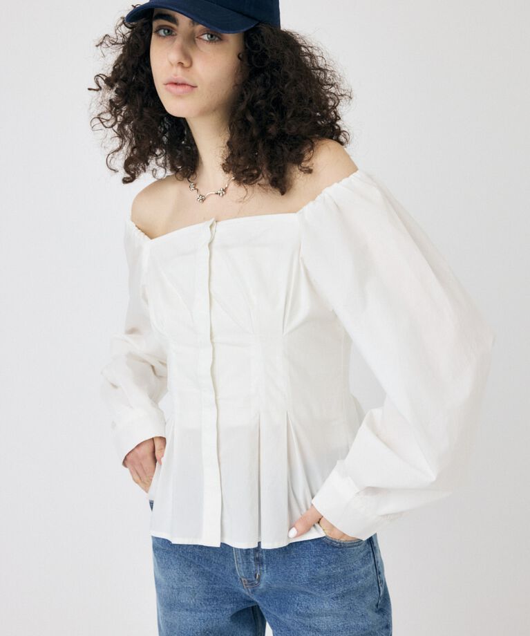 MOUSSY「OFF SHOULDER シャツ」|その他|O/WHT1