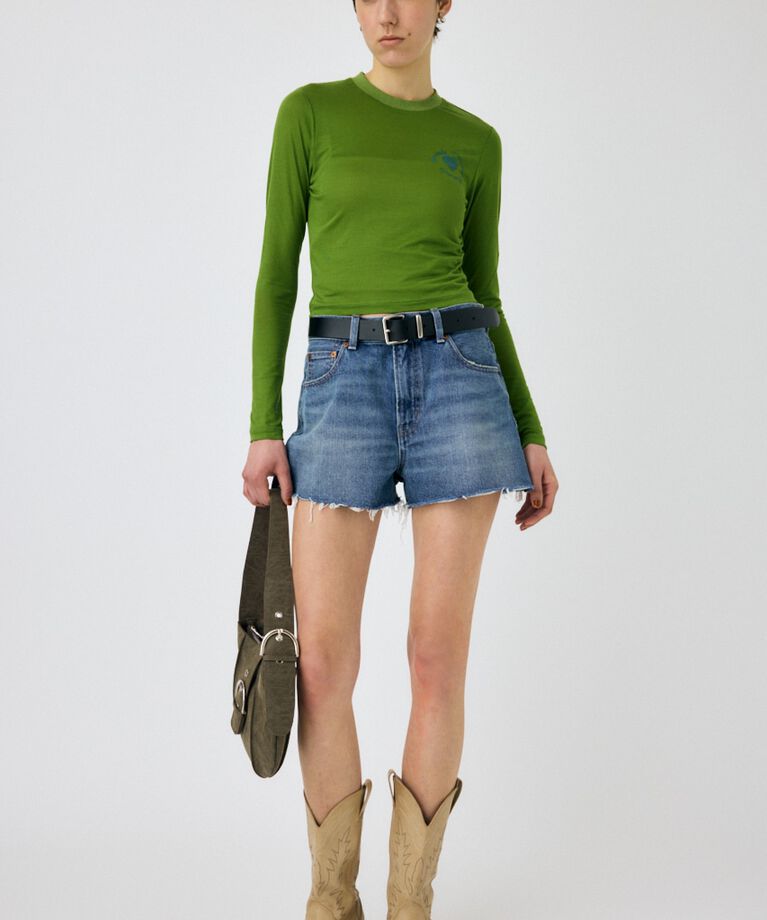 MOUSSY「CUT OFF DAMAGE ショートパンツ」|デニム|