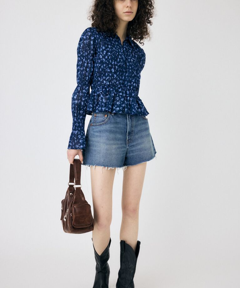 MOUSSY「CUT OFF DAMAGE ショートパンツ」|デニム|