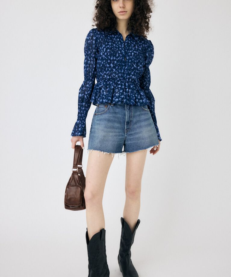 MOUSSY「CUT OFF DAMAGE ショートパンツ」|デニム|