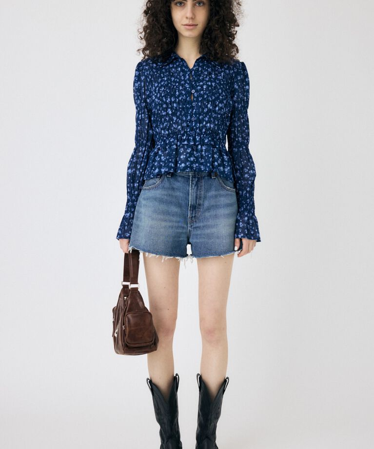 MOUSSY「CUT OFF DAMAGE ショートパンツ」|デニム|