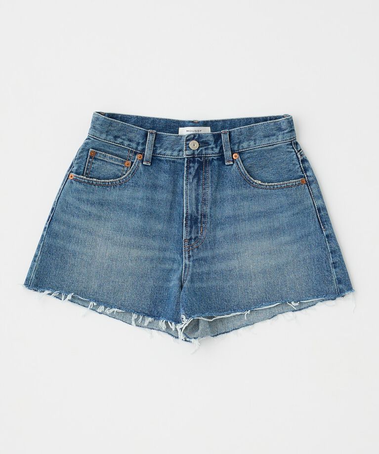 MOUSSY「CUT OFF DAMAGE ショートパンツ」|デニム|