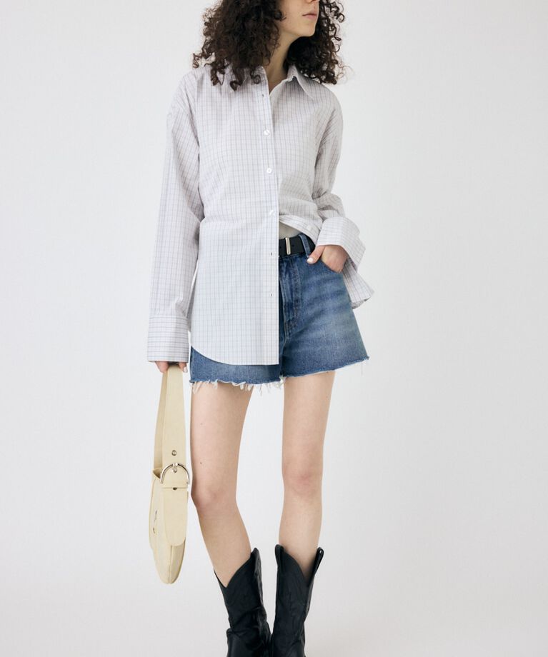 MOUSSY「CUT OFF DAMAGE ショートパンツ」|デニム|