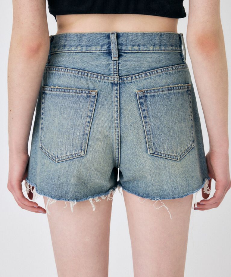 MOUSSY「CUT OFF DAMAGE ショートパンツ」|デニム|