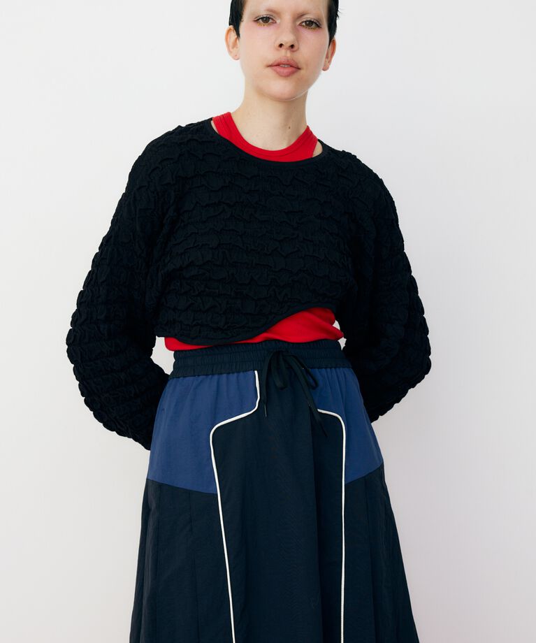 HeRIN.CYE「Wave hem knit tops」|ニット・セーター|BLK