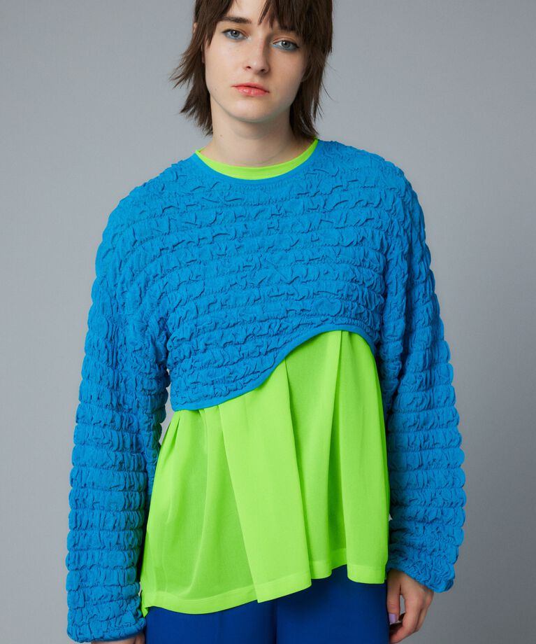 HeRIN.CYE「Wave hem knit tops」|ニット・セーター|BLU