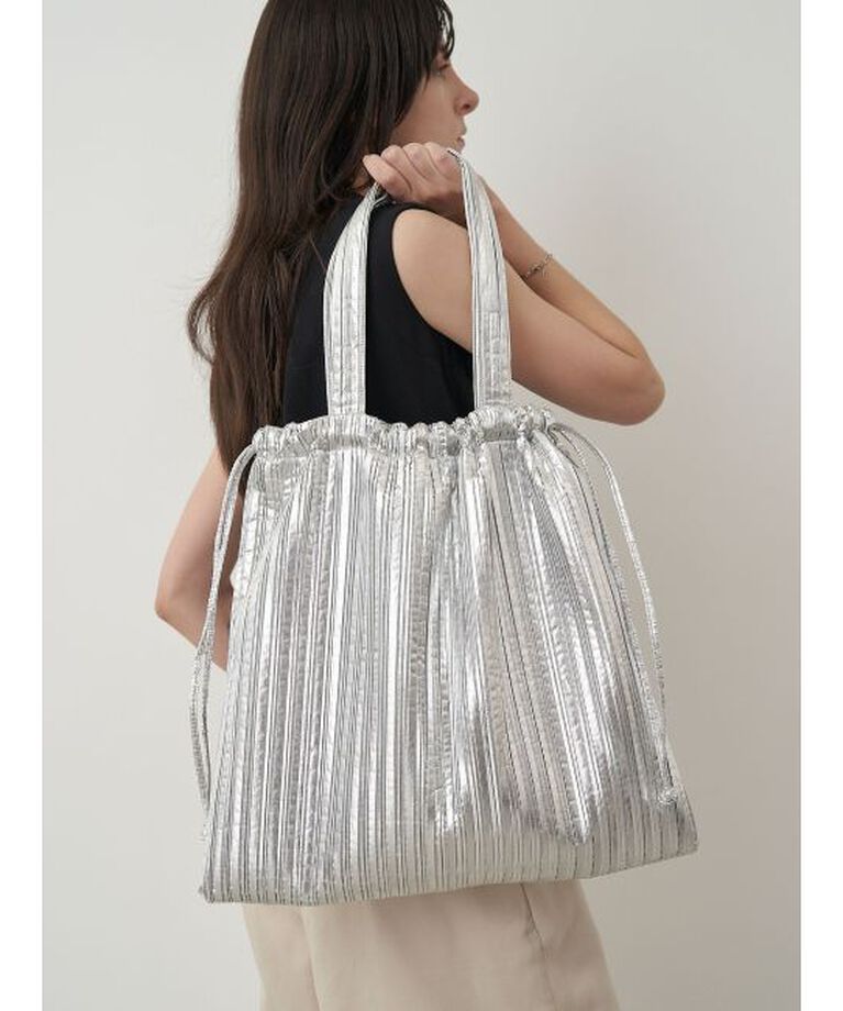 ELENDEEK「PLEATS TOTEBAG」|トートバッグ|シルバー
