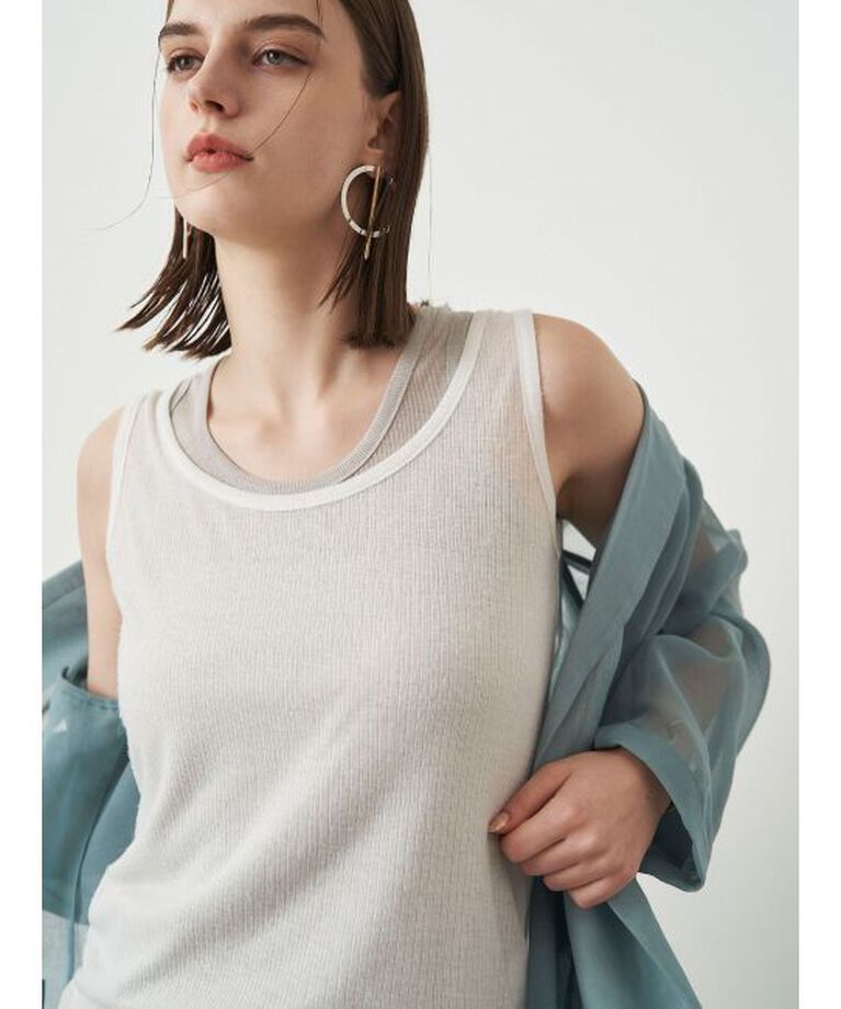 ELENDEEK「SHEER LAYERED TANK」|タンクトップ|オフホワイト