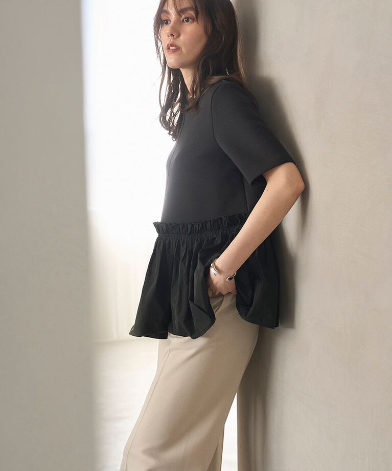 Mila Owen「ドッキングペプラムトップスブラウス」|Tシャツ・カットソー|