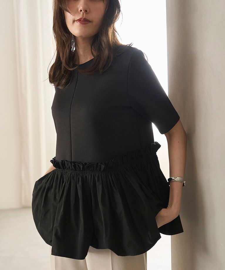 Mila Owen「ドッキングペプラムトップスブラウス」|Tシャツ・カットソー|
