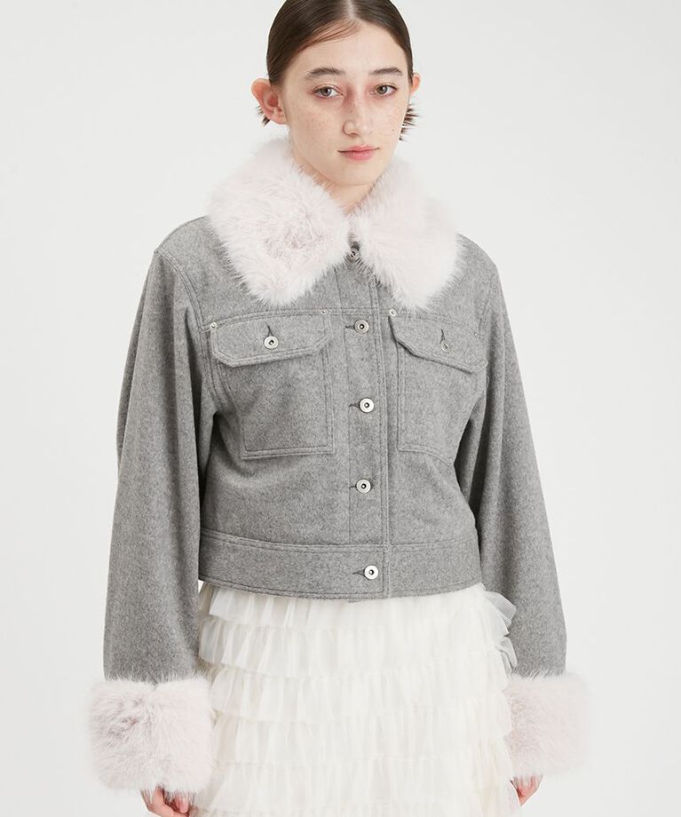 FURFUR「エコファーコンビショートブルゾン」|ブルゾン・スタジャン|