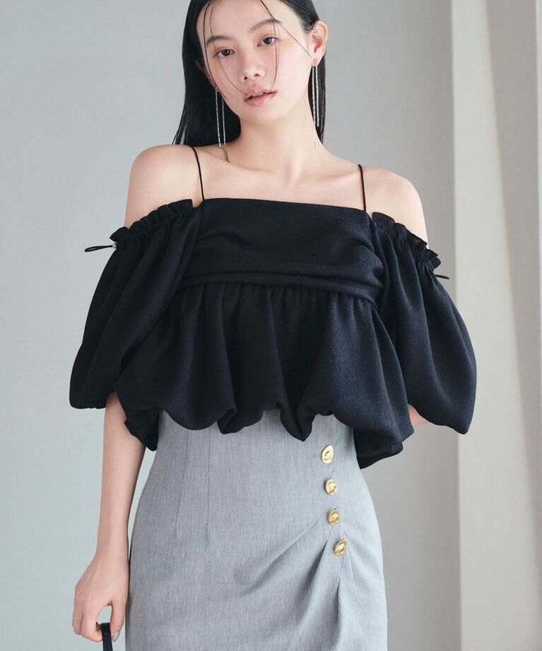 FRAY I.D「3wayオフショルパフスリーブブラウス／ウォッシャブル」|シャツ・ブラウス|BLK