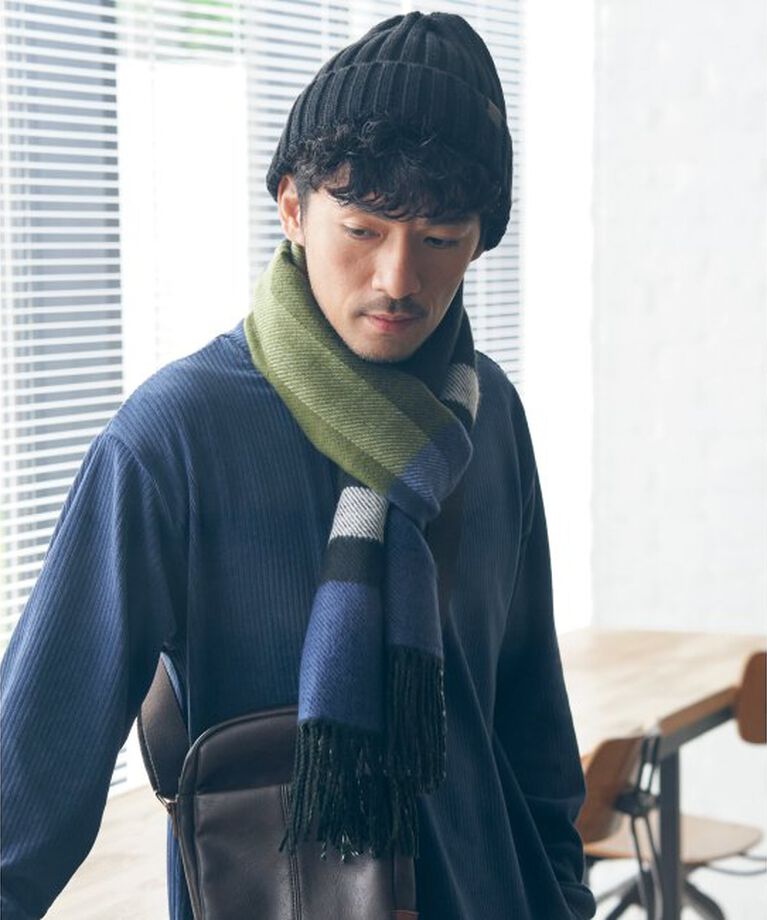 ikka「リバーシブルチェックマフラー」|マフラー|