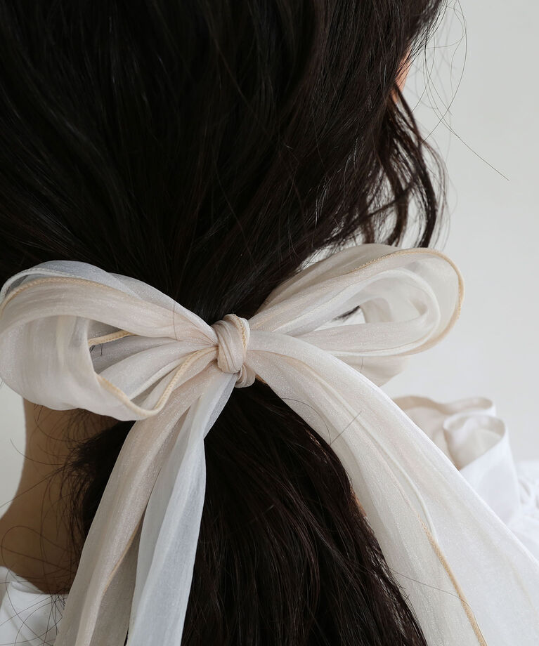  「オーガンジー アレンジリボンヘアゴム」|ヘアゴム・シュシュ|