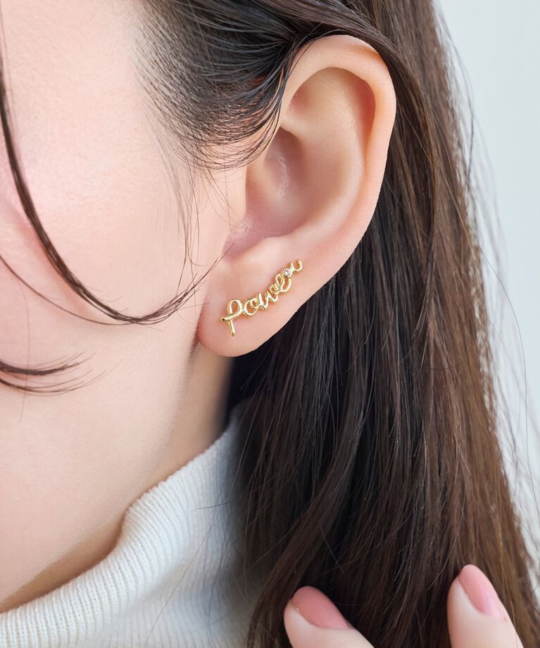 Phoebe「ラッキーレターピアス&イヤリング(パワー)/片耳」|ピアス|ゴールド
