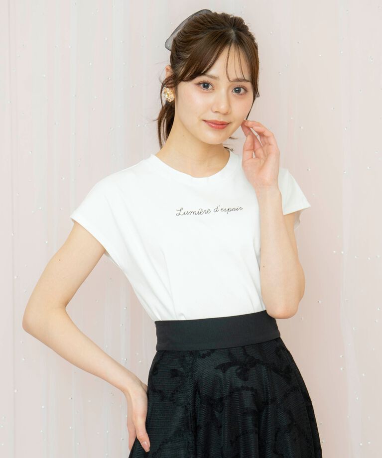 WILLSELECTION「バックリボンフレンチスリーブロゴTシャツ」|Tシャツ・カットソー|オフ