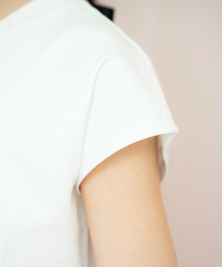 WILLSELECTION「バックリボンフレンチスリーブロゴTシャツ」|Tシャツ・カットソー|