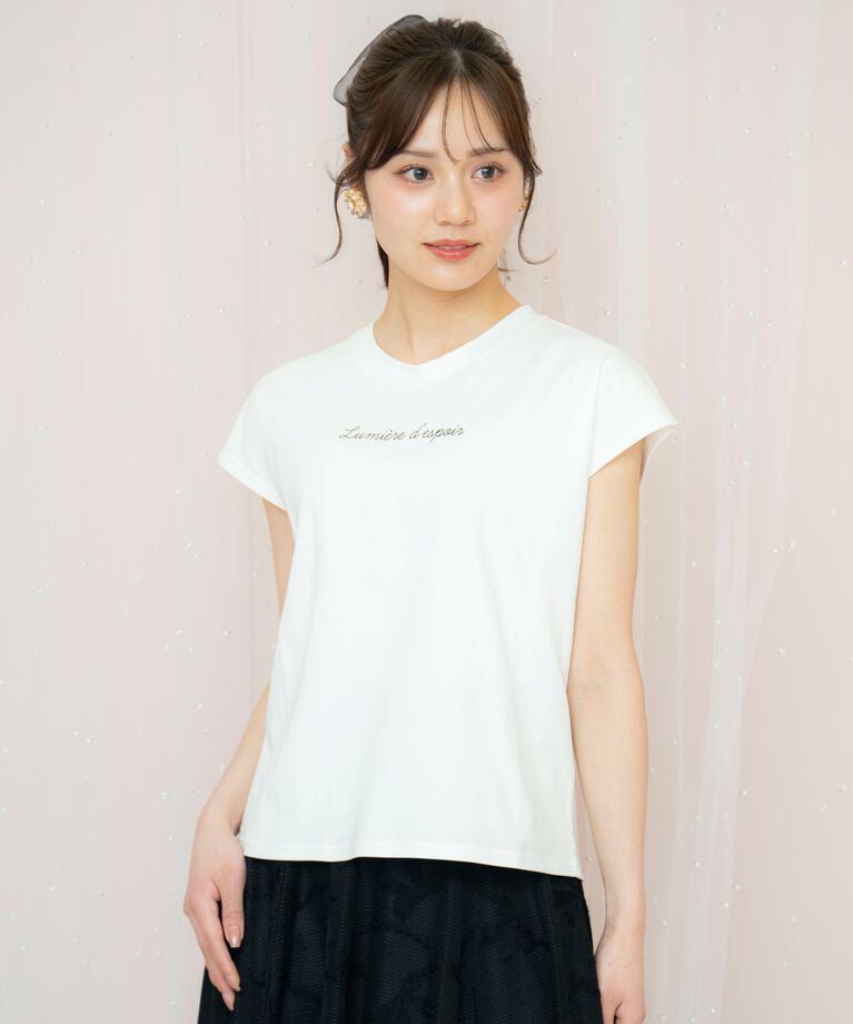 WILLSELECTION「バックリボンフレンチスリーブロゴTシャツ」|Tシャツ・カットソー|
