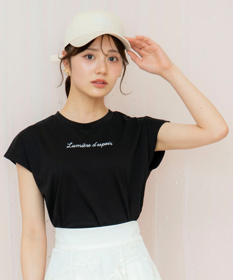 WILLSELECTION「バックリボンフレンチスリーブロゴTシャツ」|Tシャツ・カットソー|