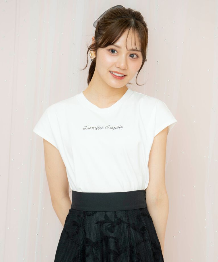 WILLSELECTION「バックリボンフレンチスリーブロゴTシャツ」|Tシャツ・カットソー|