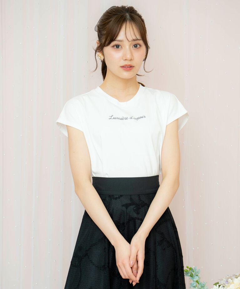 WILLSELECTION「バックリボンフレンチスリーブロゴTシャツ」|Tシャツ・カットソー|