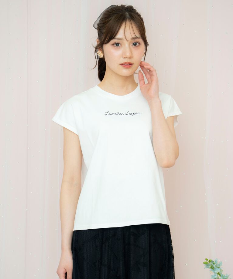 WILLSELECTION「バックリボンフレンチスリーブロゴTシャツ」|Tシャツ・カットソー|