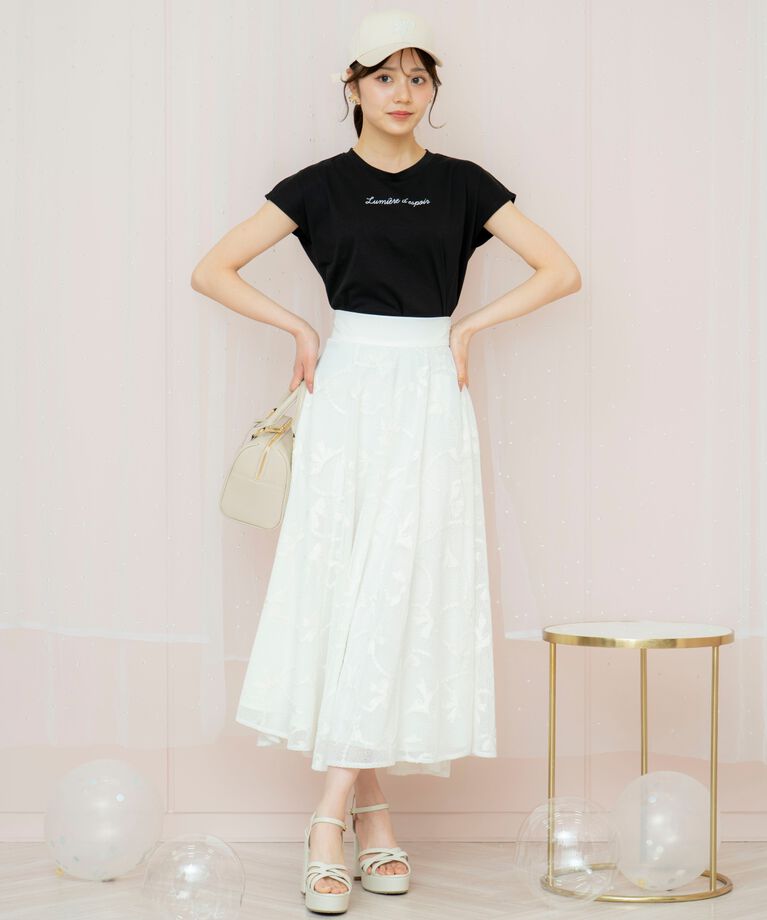 WILLSELECTION「バックリボンフレンチスリーブロゴTシャツ」|Tシャツ・カットソー|