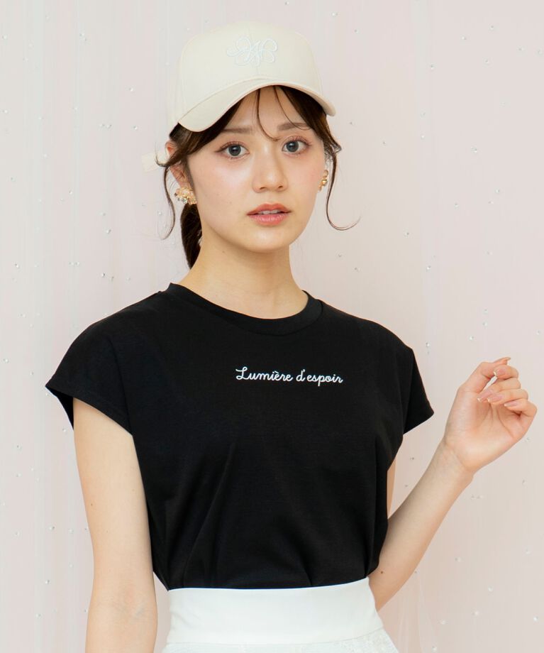 WILLSELECTION「バックリボンフレンチスリーブロゴTシャツ」|Tシャツ・カットソー|