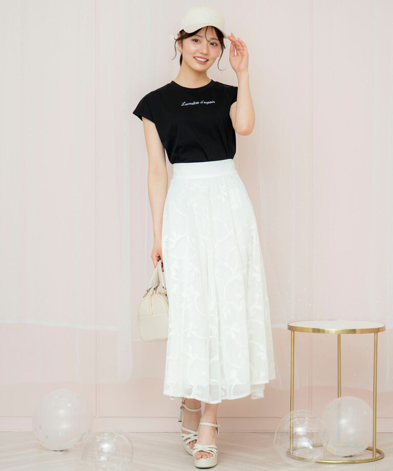 WILLSELECTION「バックリボンフレンチスリーブロゴTシャツ」|Tシャツ・カットソー|