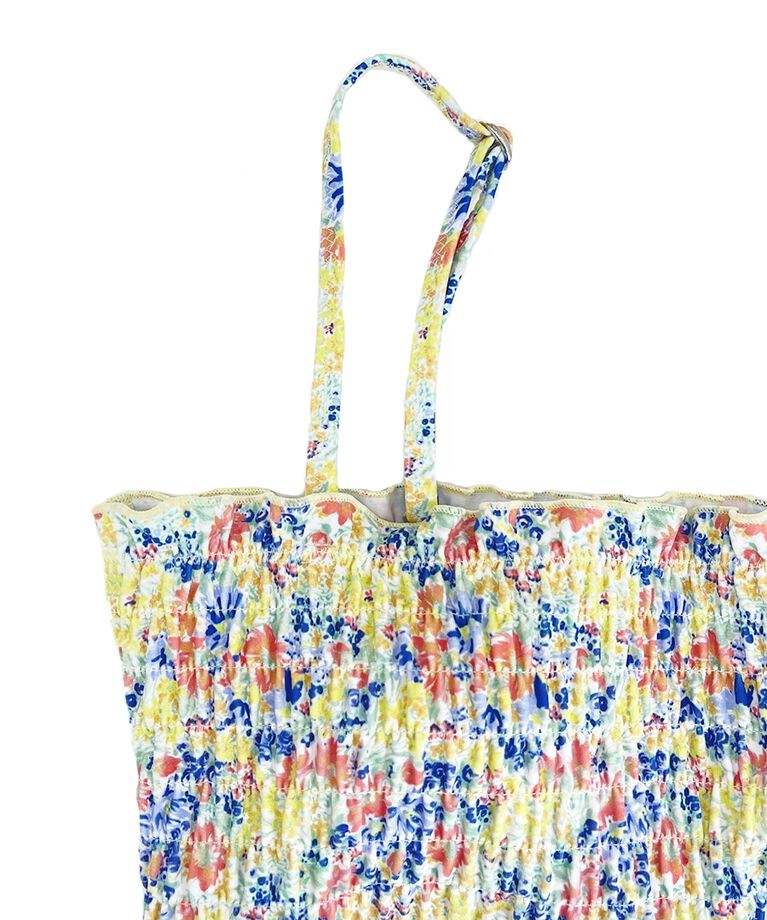 PEAK&PINE「小花柄シャーリングバンドゥビキニ」|ビキニ|