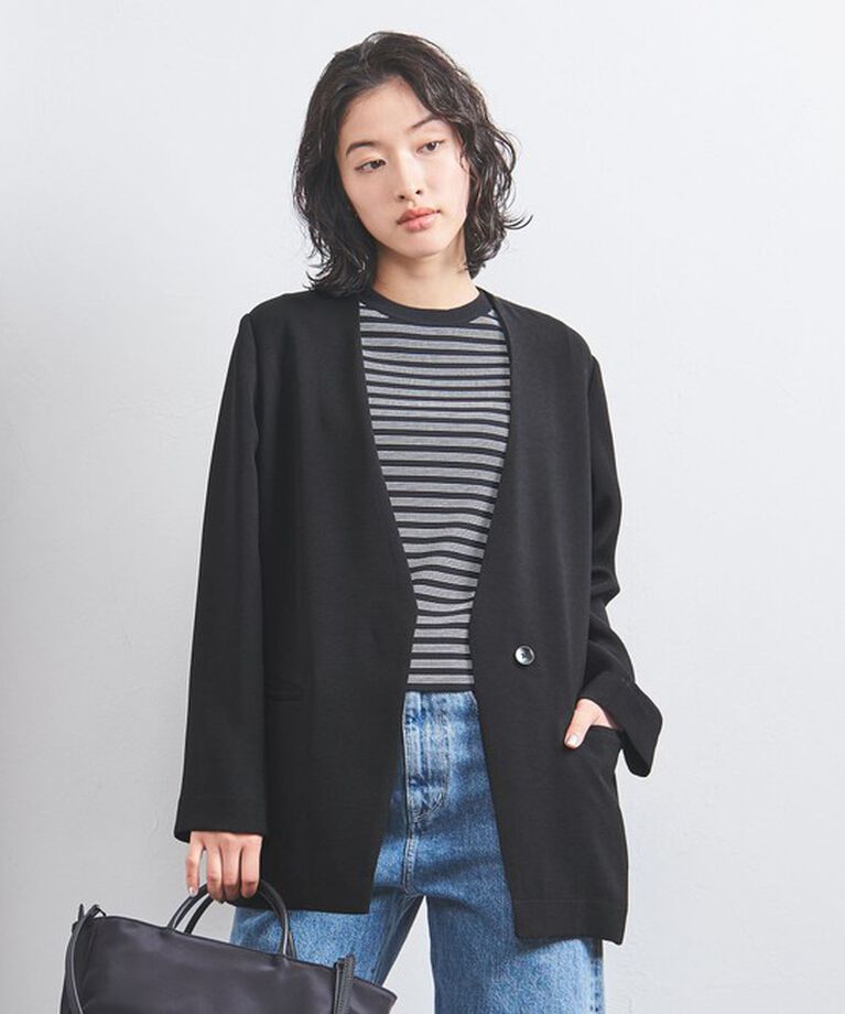 UNITED ARROWS「COMFY Vノーカラー ジャケット」|ノーカラージャケット|