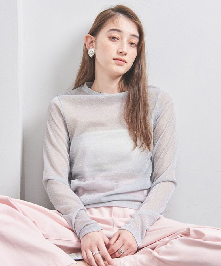 UNITED ARROWS「グリッターラメ ジャージー カットソー」|Tシャツ・カットソー|