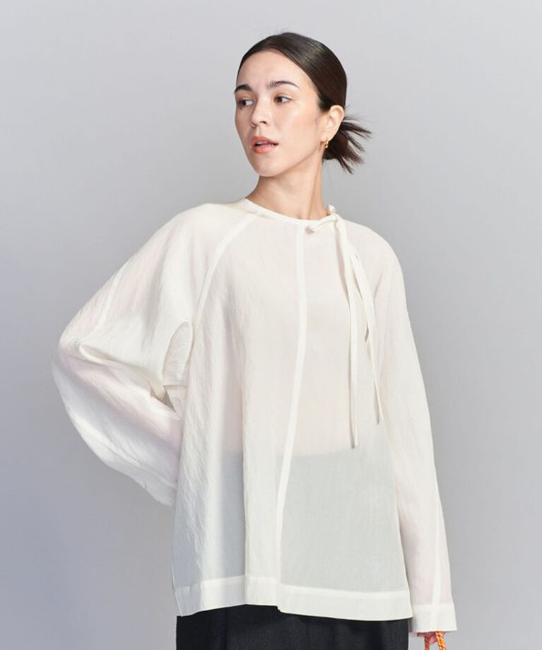 BEAUTY&YOUTH UNITED ARROWS「キュプラ リボンタイノーカラーブラウス」|シャツ・ブラウス|