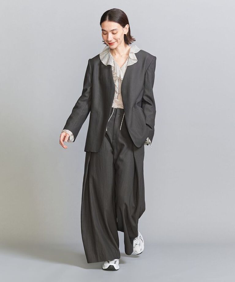BEAUTY&YOUTH UNITED ARROWS「セルロースナイロン OX カラーレス ジャケット」|ノーカラージャケット|