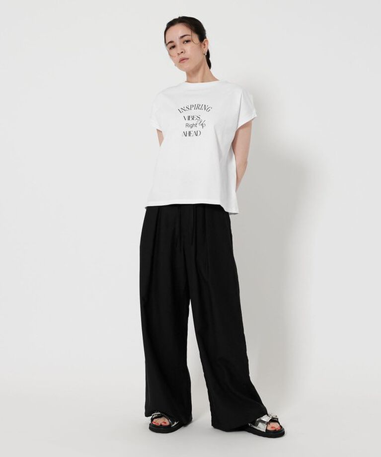 BEAUTY&YOUTH UNITED ARROWS「コットン ロゴプリント フレンチスリーブ Tシャツ」|Tシャツ・カットソー|