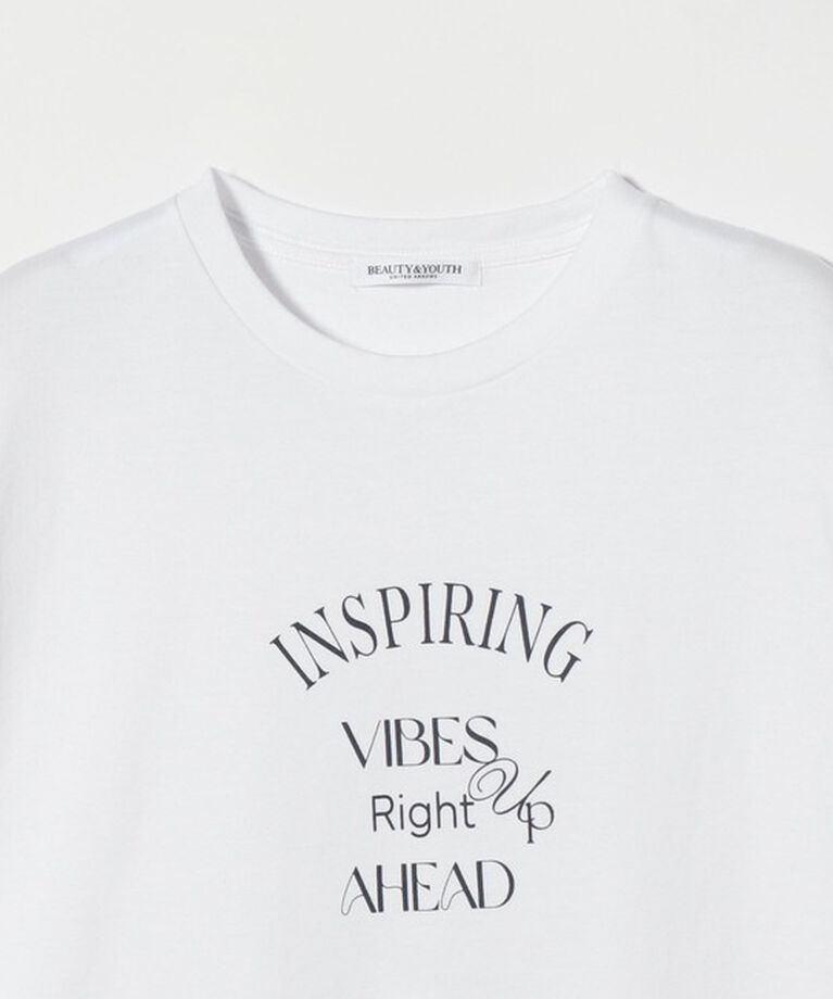 BEAUTY&YOUTH UNITED ARROWS「コットン ロゴプリント フレンチスリーブ Tシャツ」|Tシャツ・カットソー|