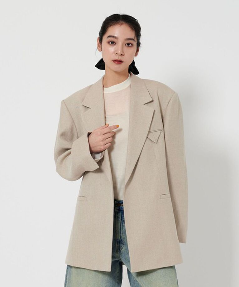 BEAUTY&YOUTH UNITED ARROWS「麻 オーバーサイズ ジャケット」|テーラードジャケット|BEIGE