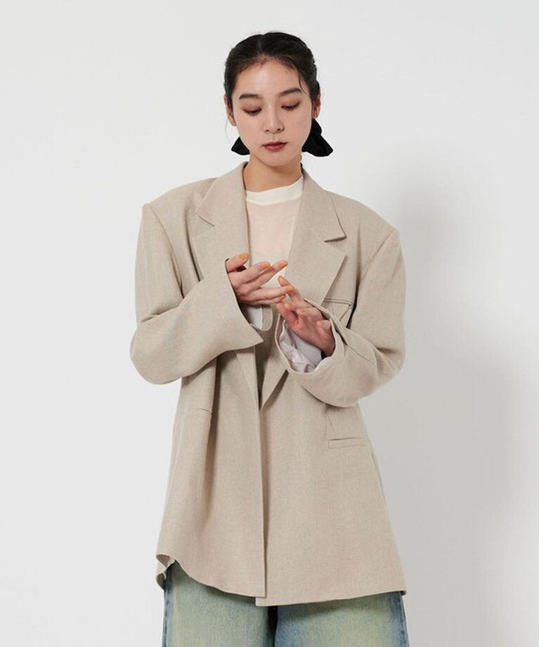 BEAUTY&YOUTH UNITED ARROWS「麻 オーバーサイズ ジャケット」|テーラードジャケット|