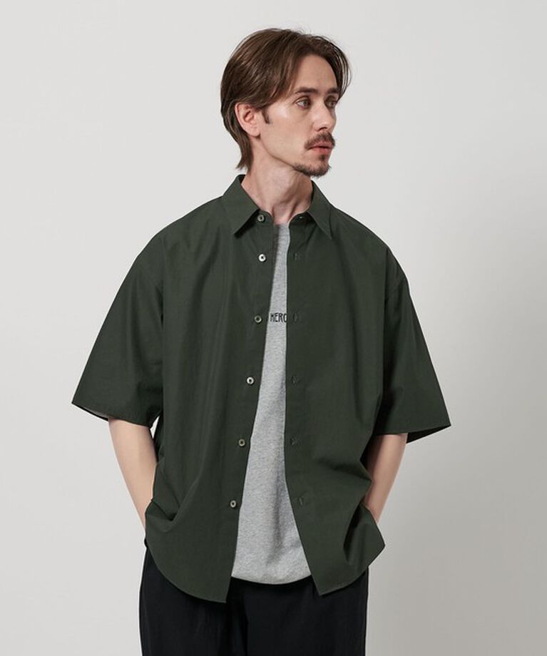 BEAUTY&YOUTH UNITED ARROWS「ピーチスキン スクエア フォルム シャツ」|シャツ・ブラウス|DK.GREEN