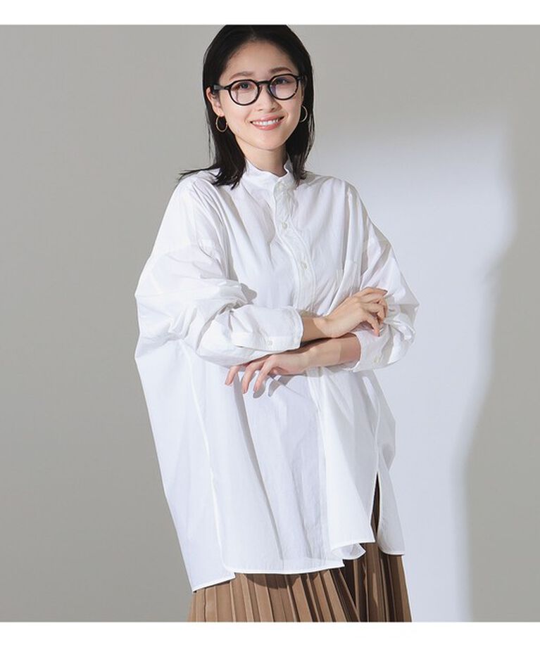 Demi-Luxe BEAMS 「TICCA / コットン スタンドネック スクエアシャツ」|シャツ・ブラウス|