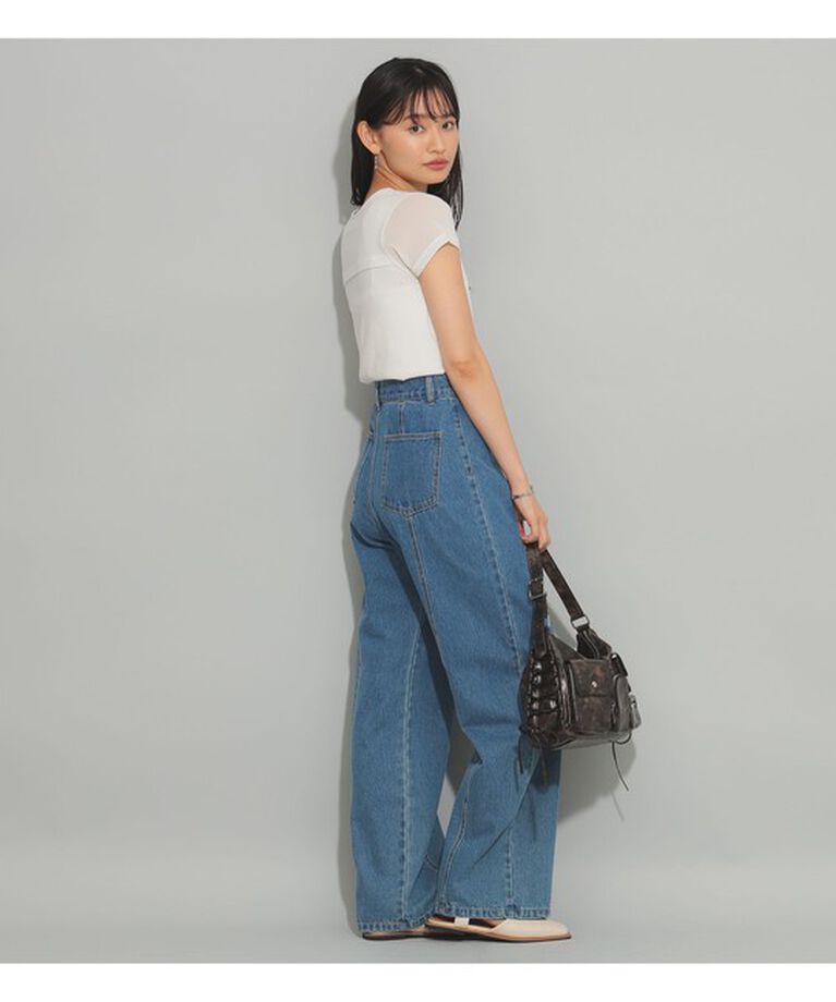 Ray BEAMS 「Ray BEAMS / レース キリカエ ハーフスリーブ Tシャツ」|Tシャツ・カットソー|