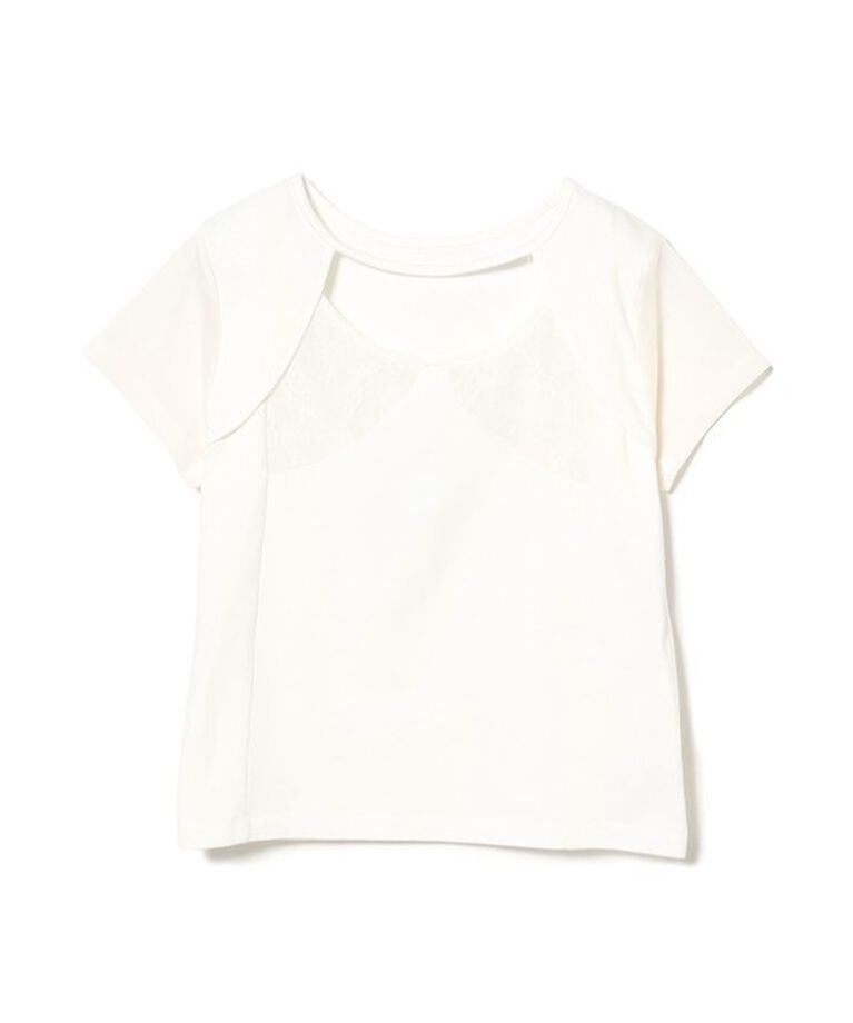 Ray BEAMS 「Ray BEAMS / レース キリカエ ハーフスリーブ Tシャツ」|Tシャツ・カットソー|