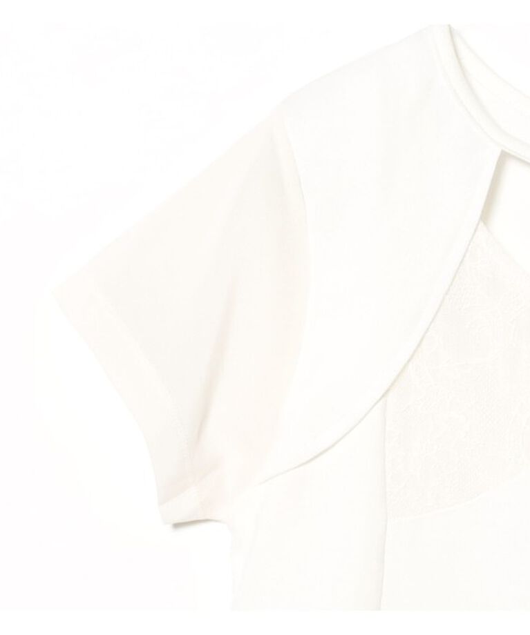 Ray BEAMS 「Ray BEAMS / レース キリカエ ハーフスリーブ Tシャツ」|Tシャツ・カットソー|