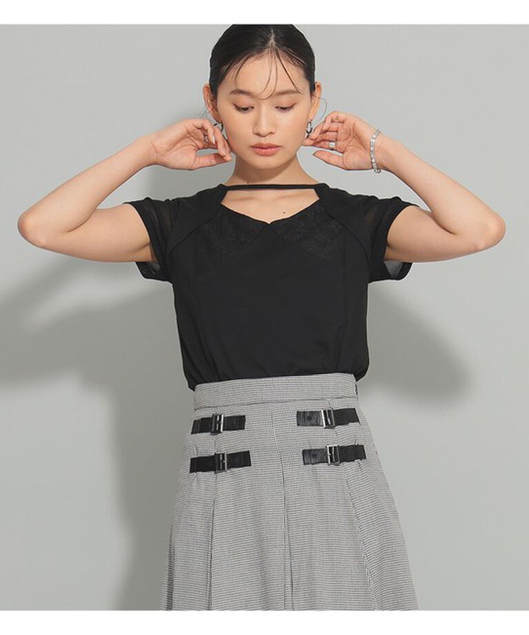 Ray BEAMS 「Ray BEAMS / レース キリカエ ハーフスリーブ Tシャツ」|Tシャツ・カットソー|