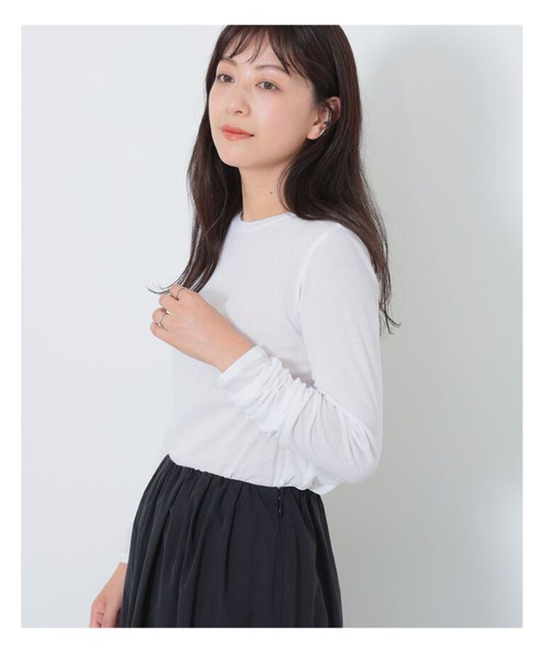 Demi-Luxe BEAMS 「シアーコットン ロングスリーブ Tシャツ」|Tシャツ・カットソー|