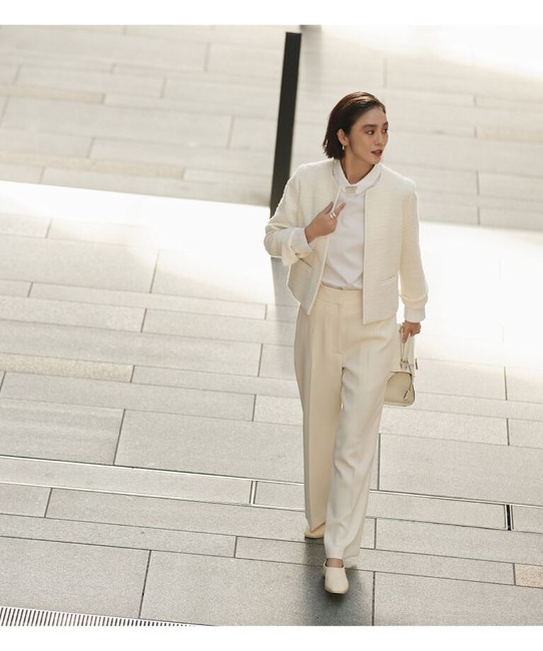 Demi-Luxe BEAMS 「ツイード クルーネック ジャケット＊」|ダッフルコート|