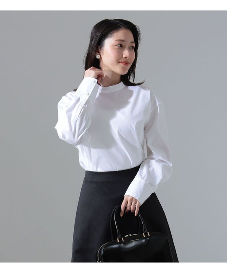 Demi-Luxe BEAMS 「テトロンコットン スタンドカラー シャツ」|シャツ・ブラウス|WHITE
